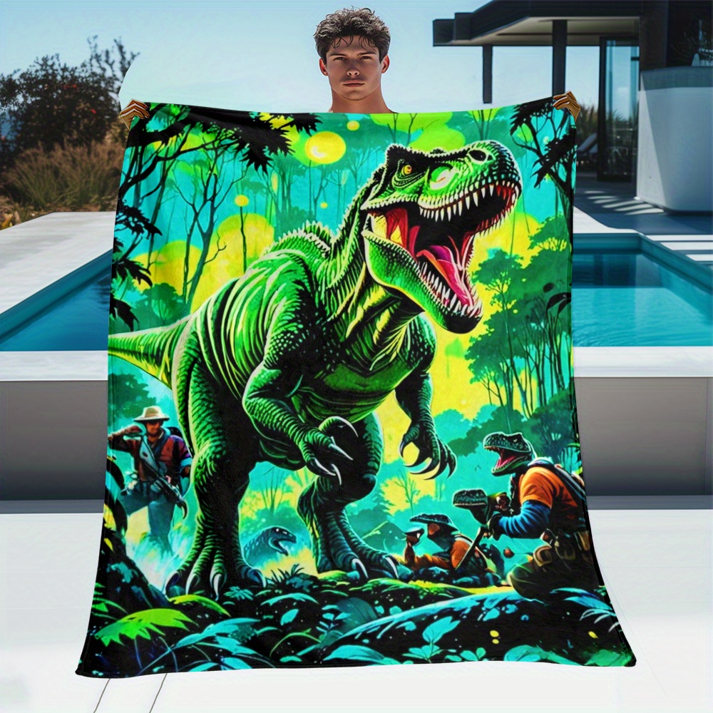 Outdoor Adventure For Kids - Koc polarowy z dinozaurem T-Rexem, przygoda